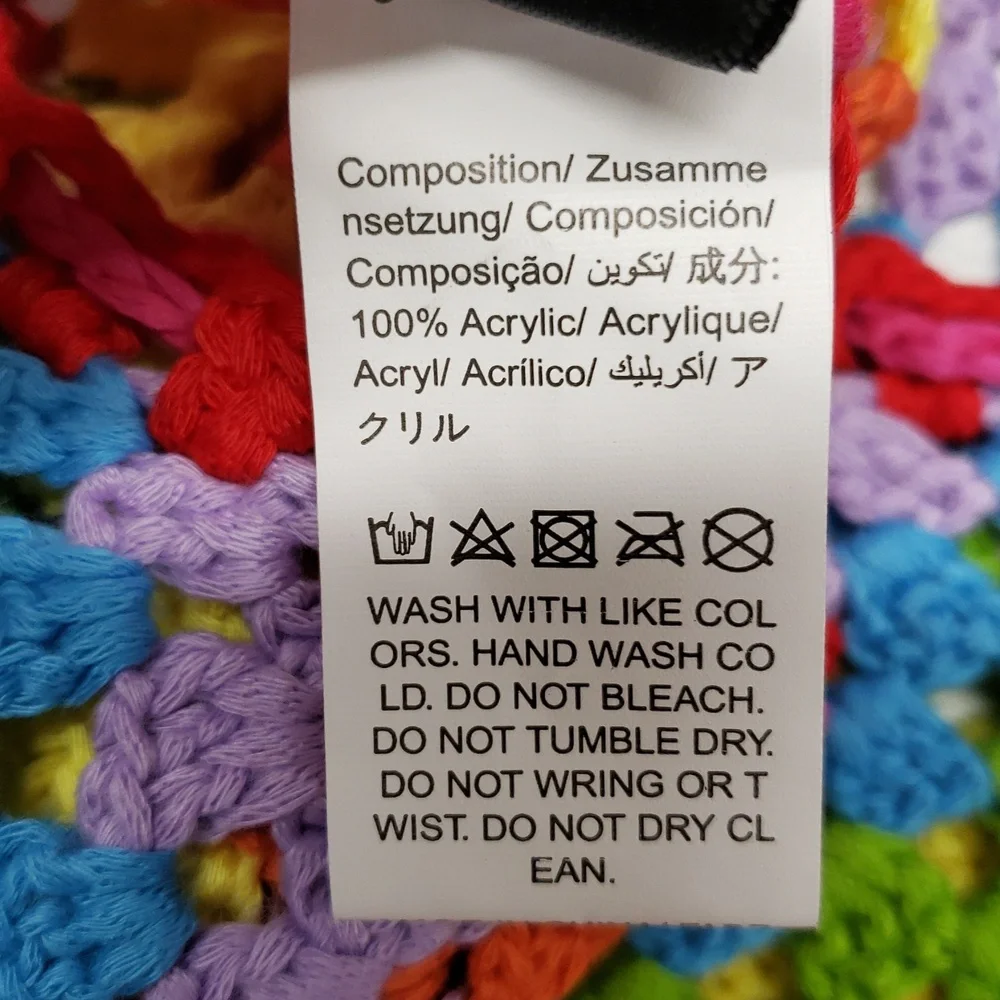 Color Block Open Knit Tassel Tie Backless Knot Waist Cami Romper Women's Size 6 - Picture 9 of 13